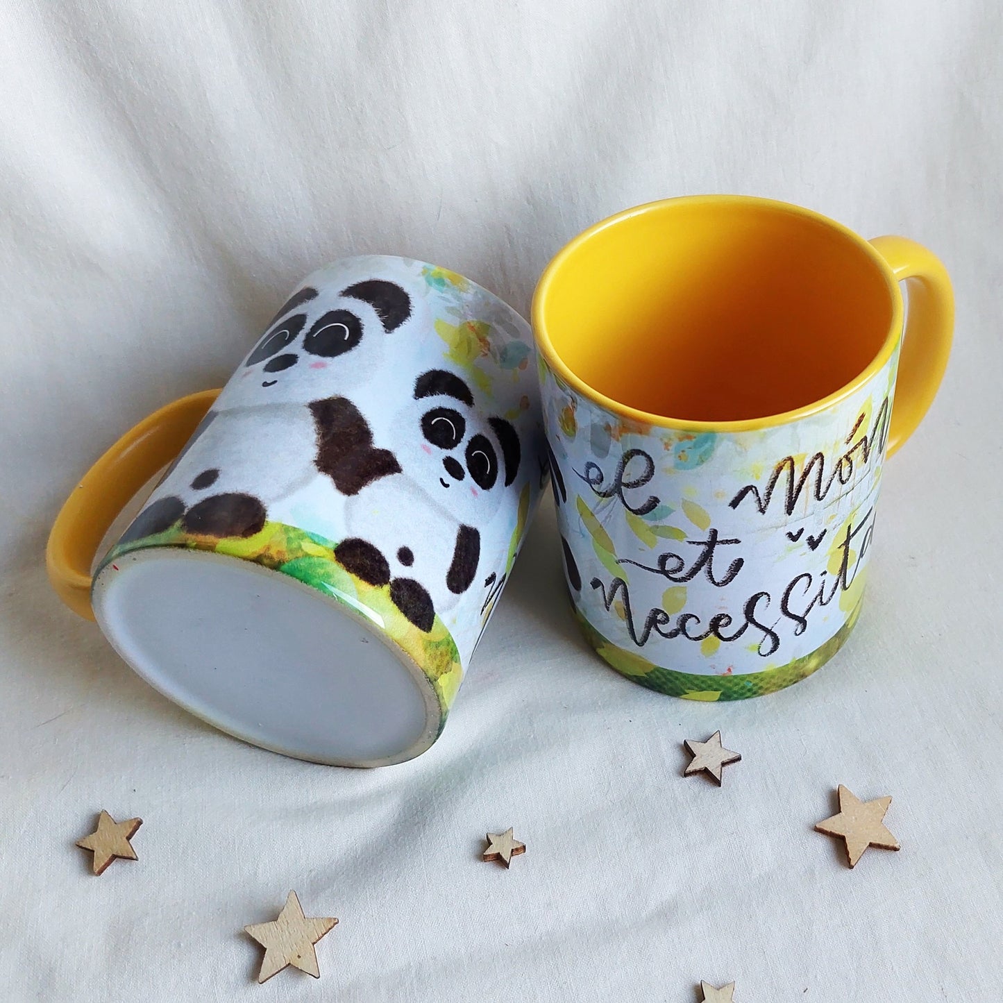 Taza Pandas amarilla