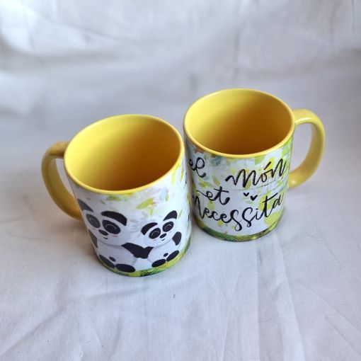 Taza Pandas amarilla