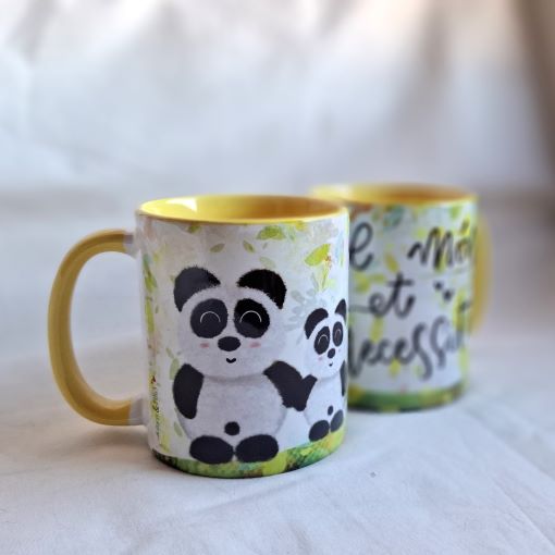 Taza Pandas amarilla