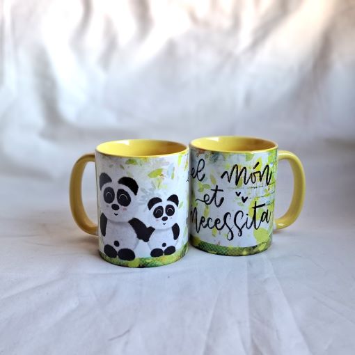 Taza Pandas amarilla